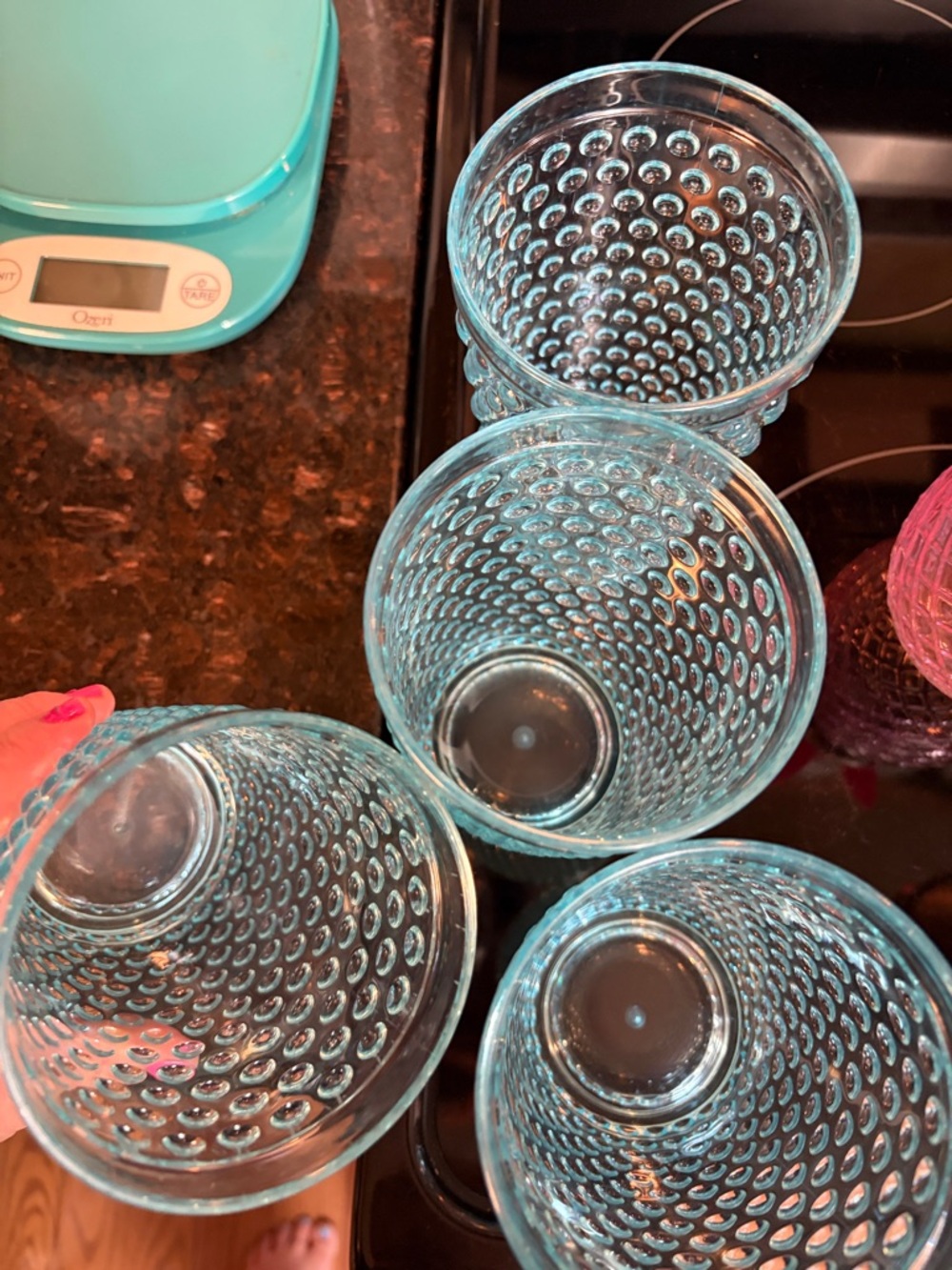 Set of 4 Aqua Bubble Glass Tumblers - Picture 4 of 4